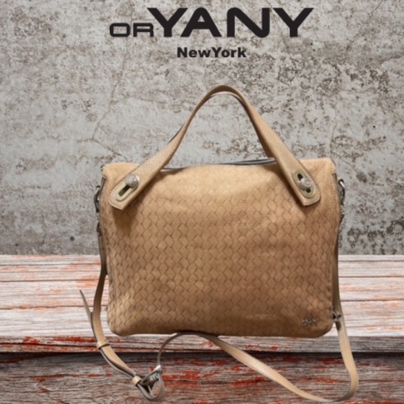 orYANY Embossed Woven Leather Kaley Satchel
